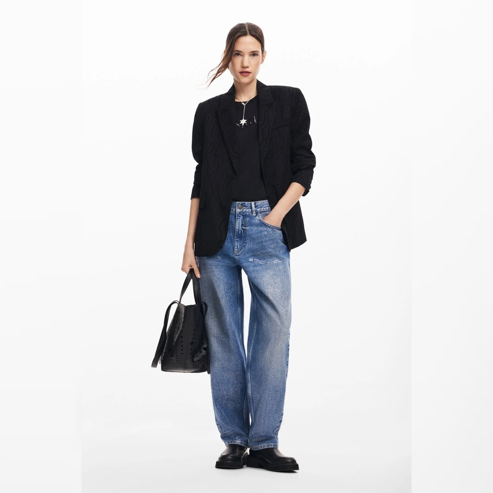 Desigual Balloon Denim High-Rise Shine Jeans - Picture 12 of 12